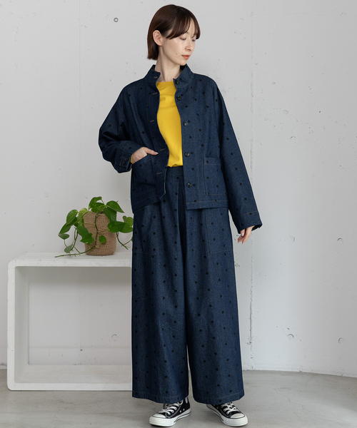 POU DOU DOU（プードゥドゥ）の「スタンドカラージャケット（その他アウター・レディース・ブラック/インディゴブルー・M）」の10枚目の写真