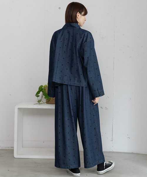 POU DOU DOU（プードゥドゥ）の「スタンドカラージャケット（その他アウター・レディース・ブラック/インディゴブルー・M）」の12枚目の写真