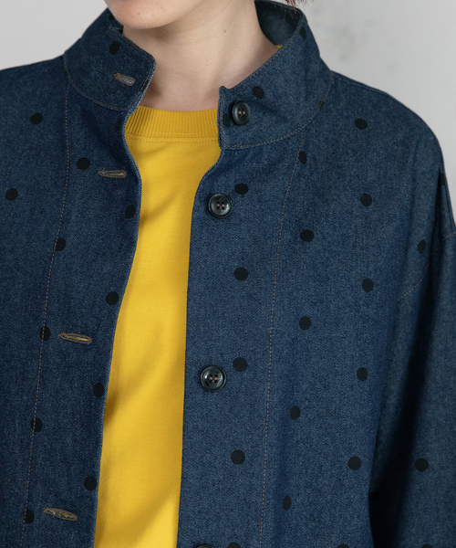 POU DOU DOU（プードゥドゥ）の「スタンドカラージャケット（その他アウター・レディース・ブラック/インディゴブルー・M）」の13枚目の写真