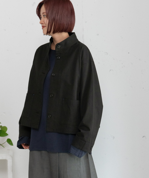 POU DOU DOU（プードゥドゥ）の「スタンドカラージャケット（その他アウター・レディース・ブラック/インディゴブルー・M）」の16枚目の写真
