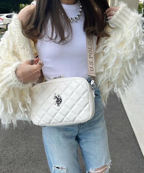 U.S. POLO ASSN.(ユーエスポロアッスン)の「【U.S. POLO ASSN.】 ユーエスポロアッスン Cross check quilting クロスボディショルダーバッグ USPA2724(ショルダーバッグ・レディース・ブラウン/グリーン/ピンク/ホワイト/アイボリー/ブラック・FREE)」の2枚目の写真