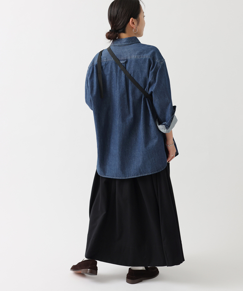 JOURNAL STANDARD relume(ジャーナルスタンダード レリューム)の「《追加2》9oz デニムワークシャツ(シャツ/ブラウス・レディース・ネイビー/ブルー・FREE)」の5枚目の写真