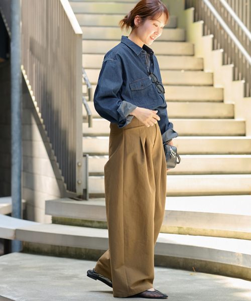 JOURNAL STANDARD relume(ジャーナルスタンダード レリューム)の「《追加2》9oz デニムワークシャツ(シャツ/ブラウス・レディース・ネイビー/ブルー・FREE)」の13枚目の写真