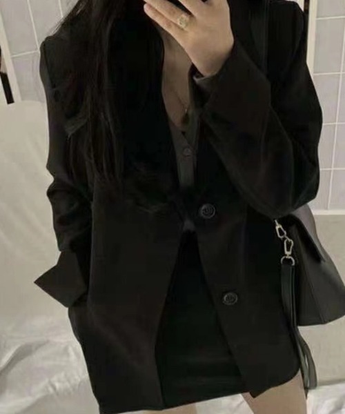 黒テーラードジャケット シングルボタン セール】シングルボタンテーラードジャケット（テーラードジャケット
