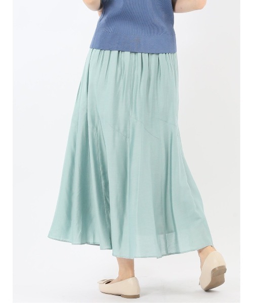 m.f.editorial(エムエフエディトリアル)の「【ハンドウォッシャブル】m.f.エディトリアル レディース シルキーローン タックギャザースカート(スカート・レディース・グレー系その他2/ベージュ/ライトグリーン/サックスブルー・MEDIUM)」の18枚目の写真