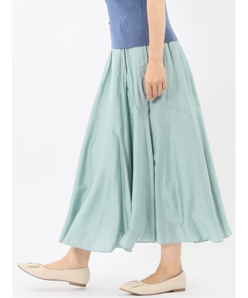 m.f.editorial(エムエフエディトリアル)の「【ハンドウォッシャブル】m.f.エディトリアル レディース シルキーローン タックギャザースカート(スカート・レディース・グレー系その他2/ベージュ/ライトグリーン/サックスブルー・MEDIUM)」の19枚目の写真