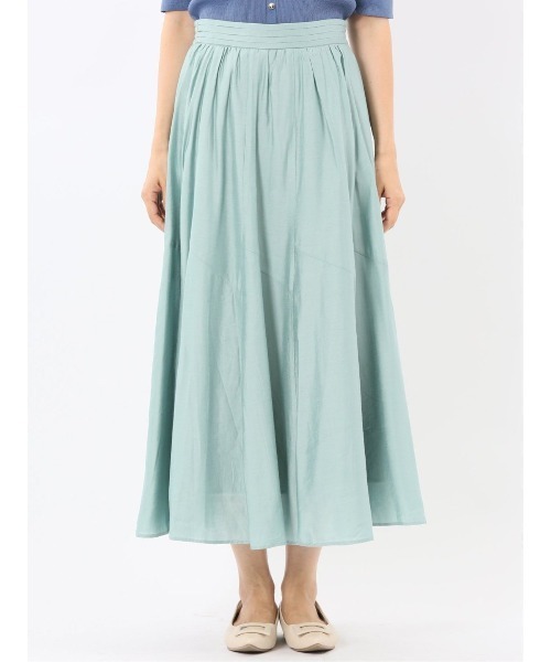 m.f.editorial(エムエフエディトリアル)の「【ハンドウォッシャブル】m.f.エディトリアル レディース シルキーローン タックギャザースカート(スカート・レディース・グレー系その他2/ベージュ/ライトグリーン/サックスブルー・MEDIUM)」の22枚目の写真