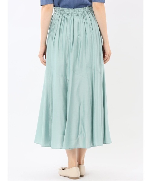 m.f.editorial(エムエフエディトリアル)の「【ハンドウォッシャブル】m.f.エディトリアル レディース シルキーローン タックギャザースカート(スカート・レディース・グレー系その他2/ベージュ/ライトグリーン/サックスブルー・MEDIUM)」の13枚目の写真