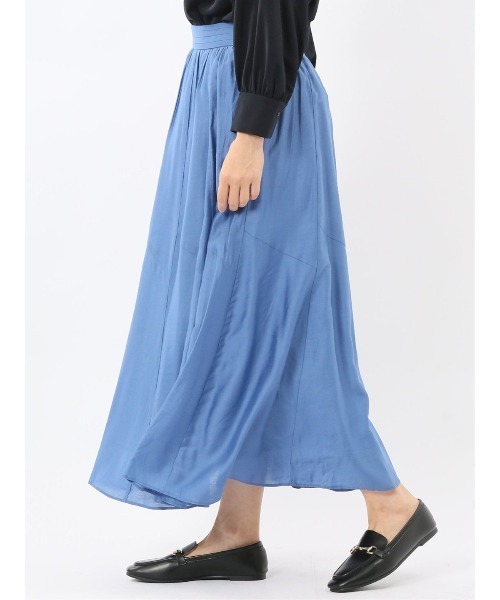 m.f.editorial(エムエフエディトリアル)の「【ハンドウォッシャブル】m.f.エディトリアル レディース シルキーローン タックギャザースカート(スカート・レディース・グレー系その他2/ベージュ/ライトグリーン/サックスブルー・MEDIUM)」の6枚目の写真