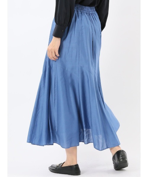 m.f.editorial(エムエフエディトリアル)の「【ハンドウォッシャブル】m.f.エディトリアル レディース シルキーローン タックギャザースカート(スカート・レディース・グレー系その他2/ベージュ/ライトグリーン/サックスブルー・MEDIUM)」の7枚目の写真