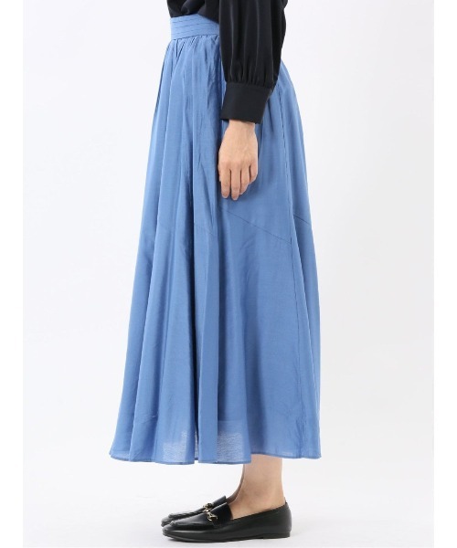 m.f.editorial(エムエフエディトリアル)の「【ハンドウォッシャブル】m.f.エディトリアル レディース シルキーローン タックギャザースカート(スカート・レディース・グレー系その他2/ベージュ/ライトグリーン/サックスブルー・MEDIUM)」の11枚目の写真