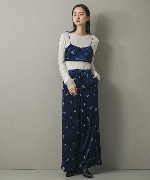 SENSE OF PLACE by URBAN RESEARCH(センスオブプレイスバイアーバンリサーチ)の「ベロアシシュウブラビスチェ(その他トップス・レディース・ネイビー/ベージュ・ONE)」の9枚目の写真