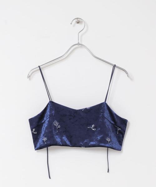 SENSE OF PLACE by URBAN RESEARCH(センスオブプレイスバイアーバンリサーチ)の「ベロアシシュウブラビスチェ(その他トップス・レディース・ネイビー/ベージュ・ONE)」の7枚目の写真