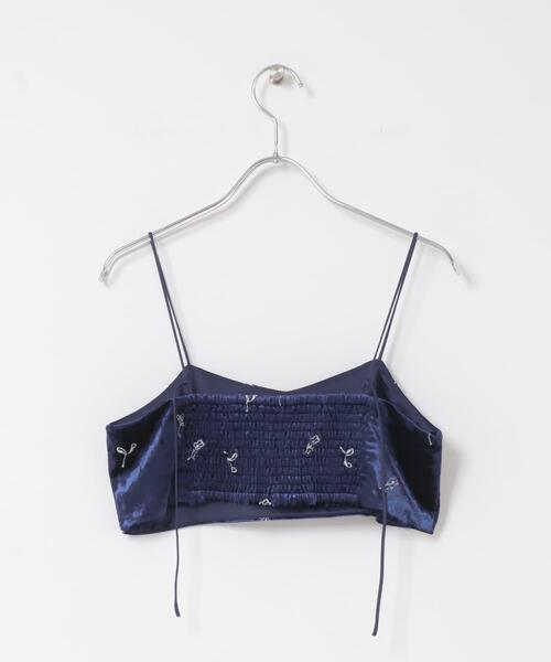 SENSE OF PLACE by URBAN RESEARCH(センスオブプレイスバイアーバンリサーチ)の「ベロアシシュウブラビスチェ(その他トップス・レディース・ネイビー/ベージュ・ONE)」の6枚目の写真