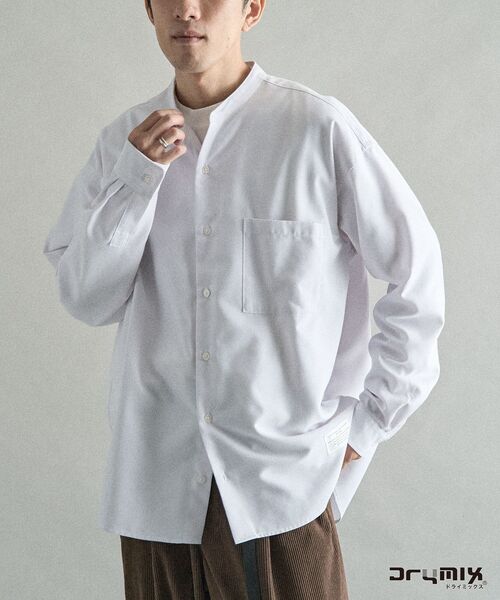 CRAFT STANDARD BOUTIQUE（クラフトスタンダードブティック）の「DRY-MIX オックスフォードバンドカラーシャツ（シャツ/ブラウス・メンズ・グレー/ブルー/オフホワイト・M/L/XL）」の2枚目の写真