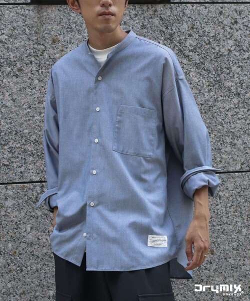CRAFT STANDARD BOUTIQUE（クラフトスタンダードブティック）の「DRY-MIX オックスフォードバンドカラーシャツ（シャツ/ブラウス・メンズ・グレー/ブルー/オフホワイト・M/L/XL）」の3枚目の写真