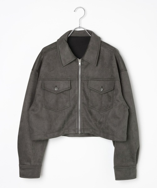 3.3 Field Trip （3.3フィールドトリップ）の「3.3 Field Trip／ポケット付きスエードジャケット（ブルゾン・レディース・キャメル/チャコール・FREE）」の19枚目の写真