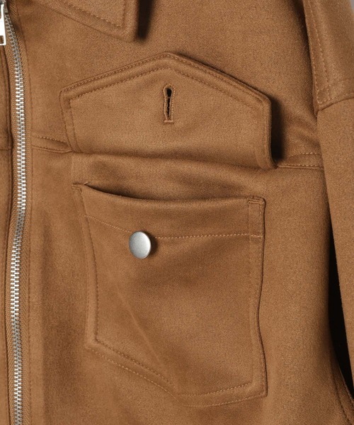 3.3 Field Trip （3.3フィールドトリップ）の「3.3 Field Trip／ポケット付きスエードジャケット（ブルゾン・レディース・キャメル/チャコール・FREE）」の18枚目の写真