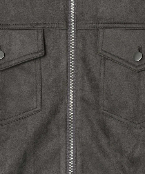 3.3 Field Trip （3.3フィールドトリップ）の「3.3 Field Trip／ポケット付きスエードジャケット（ブルゾン・レディース・キャメル/チャコール・FREE）」の15枚目の写真
