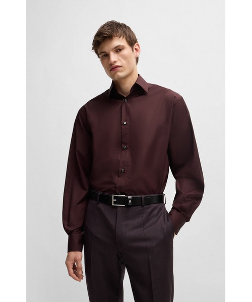 BOSS(ボス)の「レギュラーフィットシャツ コットンポプリン(シャツ/ブラウス・メンズ・グレー/ブラウン・S/M/XS/L)」の2枚目の写真