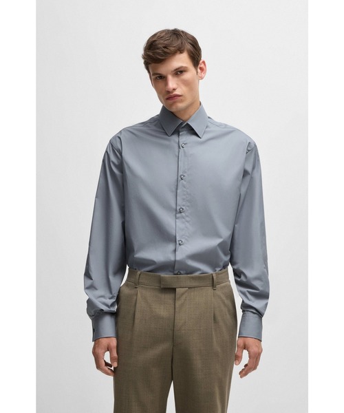BOSS(ボス)の「レギュラーフィットシャツ コットンポプリン(シャツ/ブラウス・メンズ・グレー/ブラウン・S/M/XS/L)」の1枚目の写真