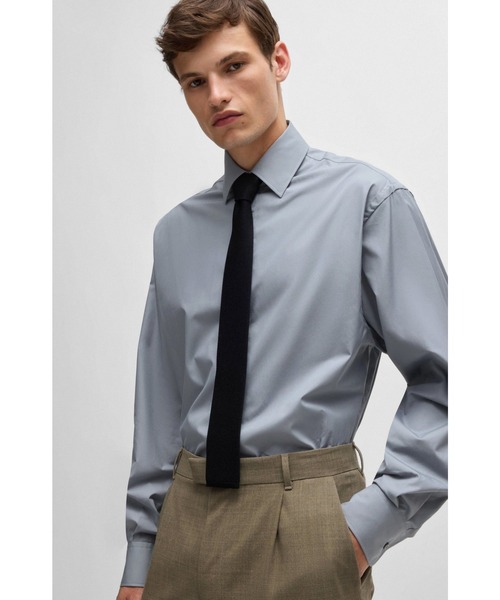 BOSS(ボス)の「レギュラーフィットシャツ コットンポプリン(シャツ/ブラウス・メンズ・グレー/ブラウン・S/M/XS/L)」の5枚目の写真