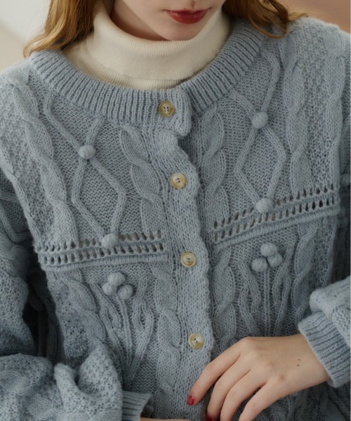 idem（イデム）の「popcorn cable knit cardigan / ポップコーン