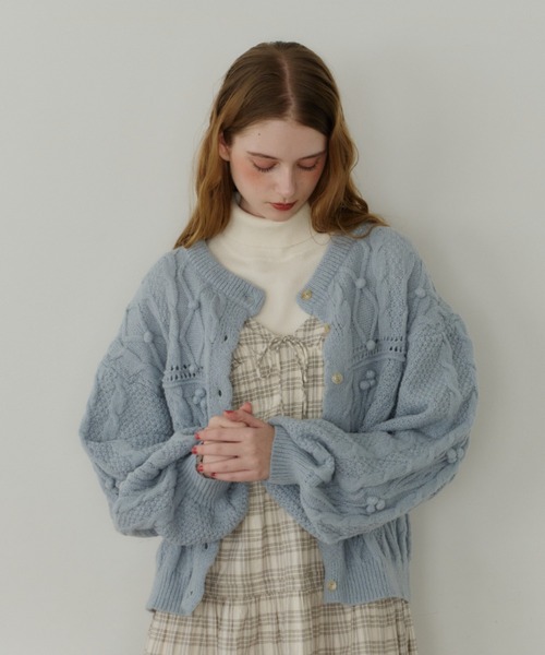 idem（イデム）の「popcorn cable knit cardigan / ポップコーン