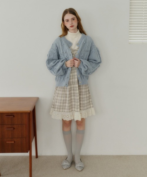 idem（イデム）の「popcorn cable knit cardigan / ポップコーン