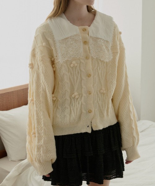 idem（イデム）の「popcorn cable knit cardigan / ポップコーン