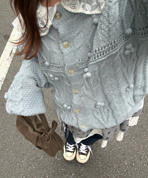 idem（イデム）の「popcorn cable knit cardigan / ポップコーン