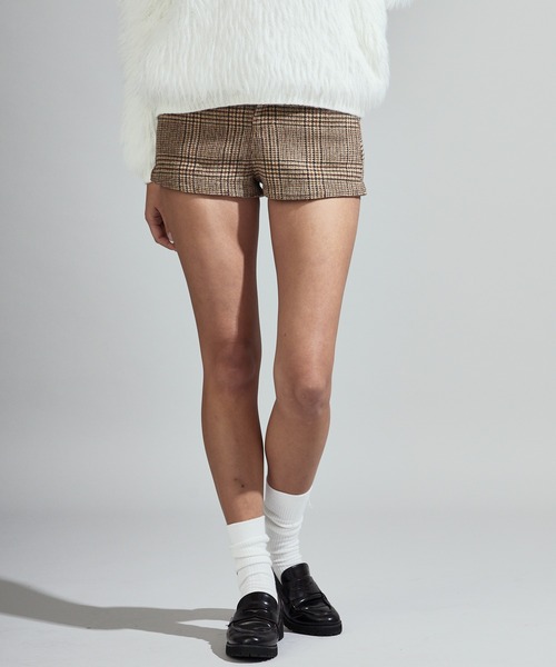 Chick(チック)の「Tweed-Style Wool Hot Pants / ツイード風 ウールホットパンツ(その他パンツ・レディース・カーキ/チャコール・FREE)」の10枚目の写真