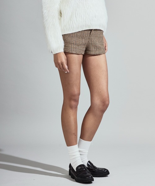 Chick(チック)の「Tweed-Style Wool Hot Pants / ツイード風 ウールホットパンツ(その他パンツ・レディース・カーキ/チャコール・FREE)」の11枚目の写真