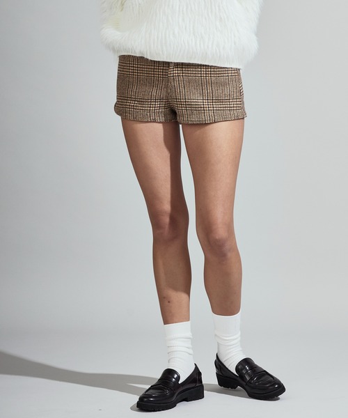 Chick(チック)の「Tweed-Style Wool Hot Pants / ツイード風 ウールホットパンツ(その他パンツ・レディース・カーキ/チャコール・FREE)」の12枚目の写真