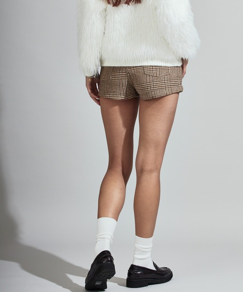 Chick(チック)の「Tweed-Style Wool Hot Pants / ツイード風 ウールホットパンツ(その他パンツ・レディース・カーキ/チャコール・FREE)」の14枚目の写真