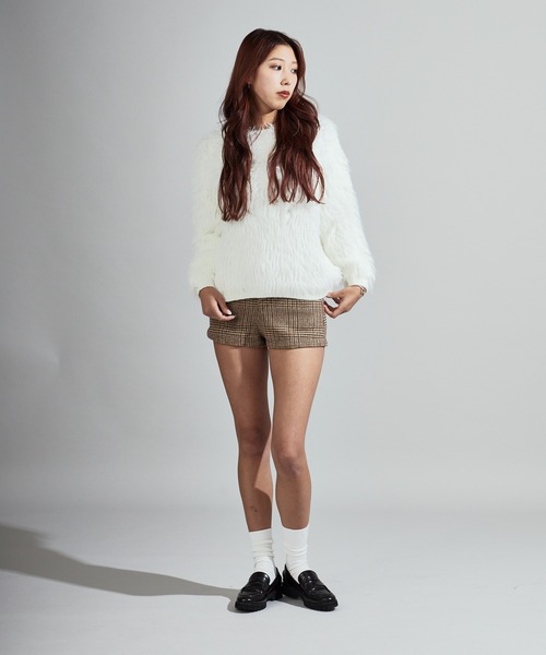 Chick(チック)の「Tweed-Style Wool Hot Pants / ツイード風 ウールホットパンツ(その他パンツ・レディース・カーキ/チャコール・FREE)」の18枚目の写真