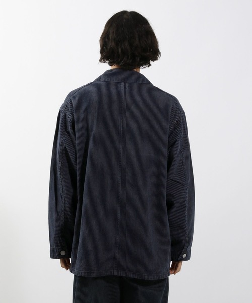 BAYFLOW（ベイフロー）の「【SMITH'S×BAYFLOW】別注ヒッコリージャケット（カバーオール・メンズ・ネイビー・MEDIUM/LARGE）」の5枚目の写真