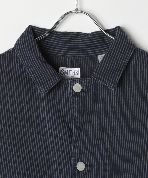 BAYFLOW（ベイフロー）の「【SMITH'S×BAYFLOW】別注ヒッコリージャケット（カバーオール・メンズ・ネイビー・MEDIUM/LARGE）」の9枚目の写真