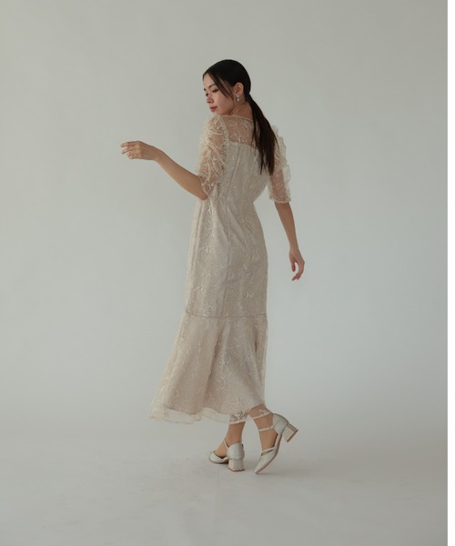 Cupid Heart(キューピッドハート)の「【Cupid Heart】結婚式用!フローラルレイヤードチュール ドレス(ドレス・レディース・ブラック/ベージュ/ブラウン・MEDIUM)」の10枚目の写真