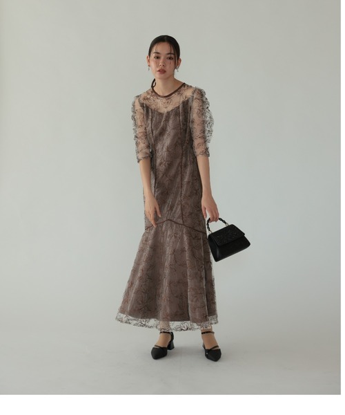 Cupid Heart(キューピッドハート)の「【Cupid Heart】結婚式用!フローラルレイヤードチュール ドレス(ドレス・レディース・ブラック/ベージュ/ブラウン・MEDIUM)」の21枚目の写真