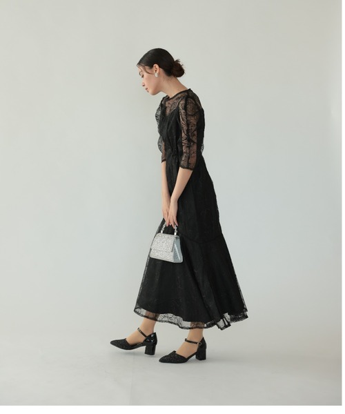 Cupid Heart(キューピッドハート)の「【Cupid Heart】結婚式用!フローラルレイヤードチュール ドレス(ドレス・レディース・ブラック/ベージュ/ブラウン・MEDIUM)」の13枚目の写真