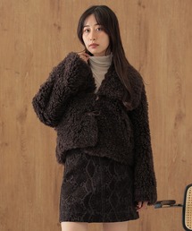 big collar boa short coat