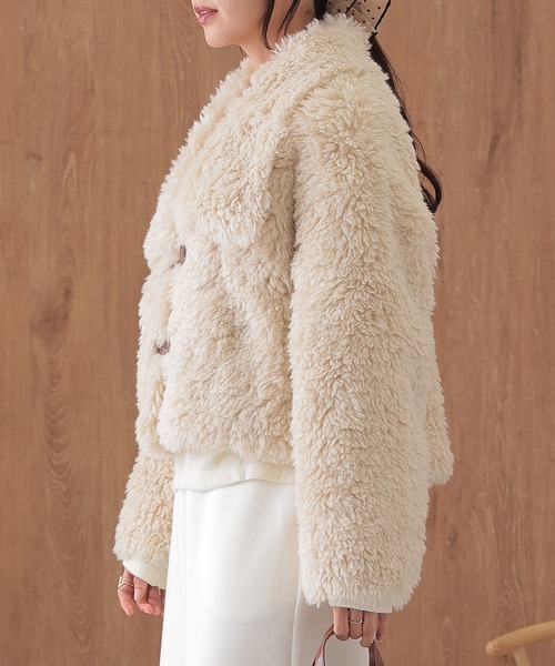 SUWDEE(スーディー)の「big collar boa short coat(その他アウター・レディース・ベージュ/ブラウン・FREE)」の13枚目の写真