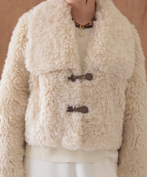 SUWDEE(スーディー)の「big collar boa short coat(その他アウター・レディース・ベージュ/ブラウン・FREE)」の15枚目の写真