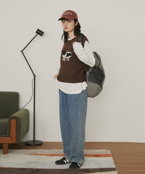 MERLOT(メルロー)の「アニマルジャガードニットベスト(ベスト・レディース・ブラウン/ブルー・FREE)」の9枚目の写真