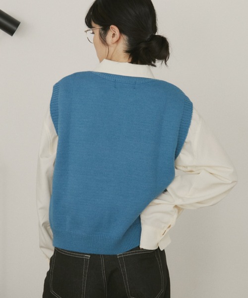 MERLOT(メルロー)の「アニマルジャガードニットベスト(ベスト・レディース・ブラウン/ブルー・FREE)」の13枚目の写真