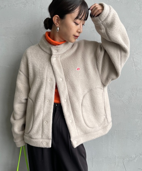 DANTON/ダントン] スタンドカラー ダブルフェイスボアフリース