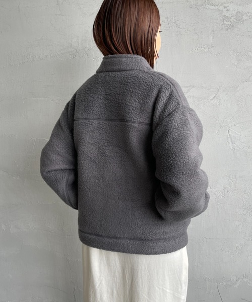 DANTON/ダントン] スタンドカラー ダブルフェイスボアフリース