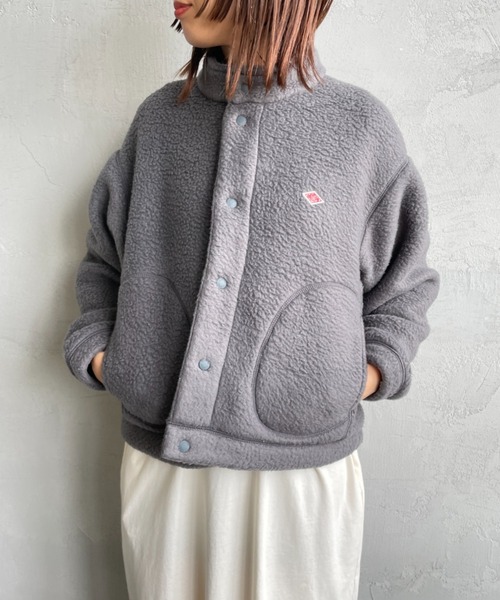 DANTON（ダントン）の「[DANTON/ダントン] スタンドカラー ダブルフェイスボアフリースカーディガン（ブルゾン・レディース・ブラック/チャコールグレー/ベージュ・S/M）」の20枚目の写真