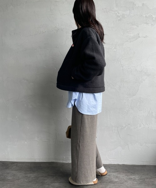 DANTON（ダントン）の「[DANTON/ダントン] スタンドカラー ダブルフェイスボアフリースカーディガン（ブルゾン・レディース・ブラック/チャコールグレー/ベージュ・S/M）」の13枚目の写真